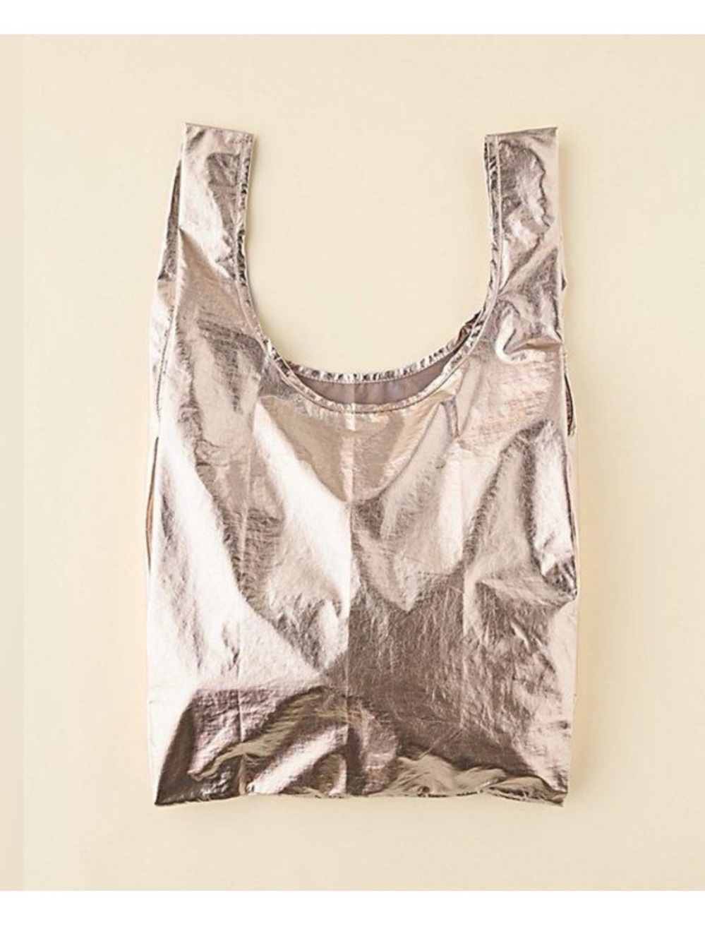 NEW Baggu STANDARD BAG Rose Gold Metallic Washable Recycled Nylon RARE Reusable